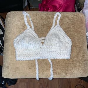 Crochet crop top color purple